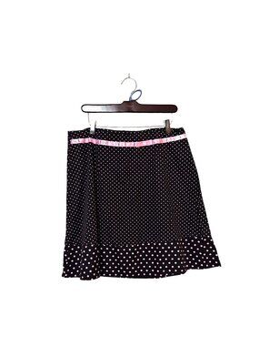 No Boundaries Juniors‎ Black & Pink Polka Dot Skirt With Satin Ribbon Size 15